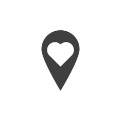 Poster - love map pin icon. One of the collection icons for websites, web design, mobile app