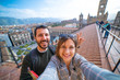 © photomaticstudio - happy tourist taking selfie with panorama of Palermo, Sicily, Italy