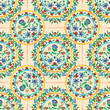 Sicilian seamless pattern with flowers. Vector floral patch for embroidery and print design