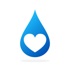 Wall Mural - Blue water drop icon. Vector illustration.