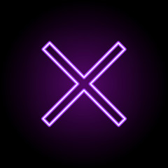 Poster - cross sign icon. Elements of Web in neon style icons. Simple icon for websites, web design, mobile app, info graphics