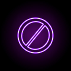 Poster - block sign icon. Elements of Web in neon style icons. Simple icon for websites, web design, mobile app, info graphics