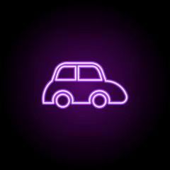 Poster - car icon. Elements of Web in neon style icons. Simple icon for websites, web design, mobile app, info graphics