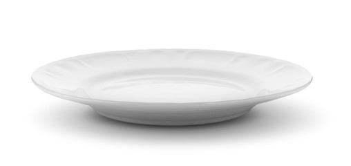 white plate on white background