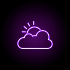 Poster - cloudy icon. Elements of Web in neon style icons. Simple icon for websites, web design, mobile app, info graphics