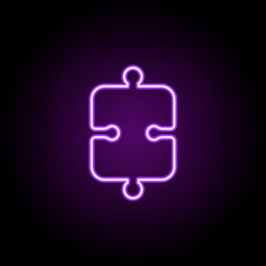 Poster - puzzle icon. Elements of Web in neon style icons. Simple icon for websites, web design, mobile app, info graphics