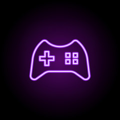 Poster - joystick icon. Elements of Web in neon style icons. Simple icon for websites, web design, mobile app, info graphics