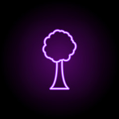 Poster - tree icon. Elements of Web in neon style icons. Simple icon for websites, web design, mobile app, info graphics