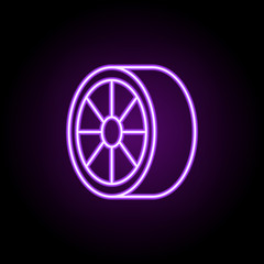 Poster - wheel icon. Elements of Web in neon style icons. Simple icon for websites, web design, mobile app, info graphics