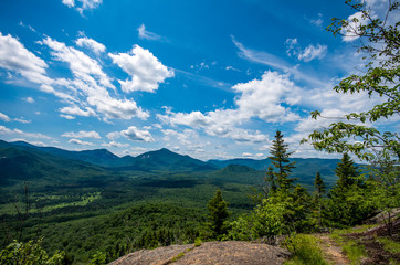 Hiking mount van hoevenberg in the adirondack mountains near Lake Placid NY