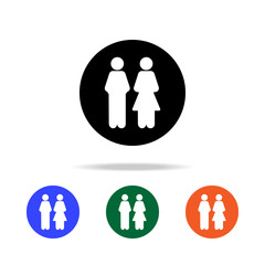 Poster - man and woman in a circle icon. Elements of simple web icon in multi color. Premium quality graphic design icon. Simple icon for websites, web design, mobile app, info graphics