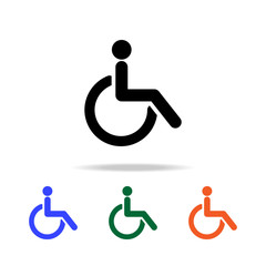 Poster - badge of a disabled person icon. Elements of simple web icon in multi color. Premium quality graphic design icon. Simple icon for websites, web design, mobile app, info graphics
