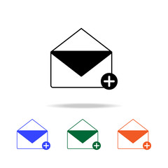 Poster - envelope add icon. Elements of simple web icon in multi color. Premium quality graphic design icon. Simple icon for websites, web design, mobile app, info graphics