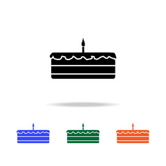 Sticker - cake with a candle icon. Elements of simple web icon in multi color. Premium quality graphic design icon. Simple icon for websites, web design, mobile app, info graphics