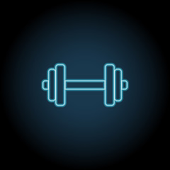 Poster - The dumbbell, barbell neon icon . Simple thin line, outline vector of Gym, sport icons for UI and UX, website or mobile application