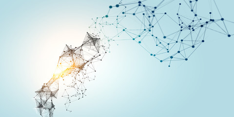 Connection and communication concept. 3d rendering
