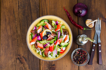 Wall Mural - Vegetable salad with surimi crab sticks.