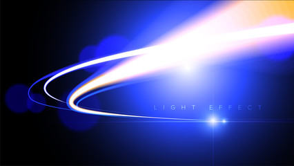Poster - Illustration of light speed effect in vector. It is suitable for being used as a background or template in science or technology related theme such as: plasma, light speed, warping, data transferring,