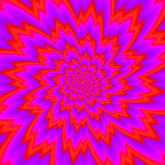 Wall Mural - scarlet flower. red flower blossom. optical expansion illusion.