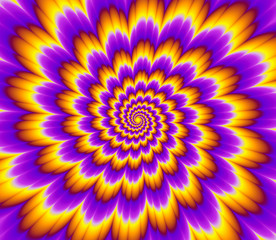 Wall Mural - pulsing fiery flower. optical expansion illusion.