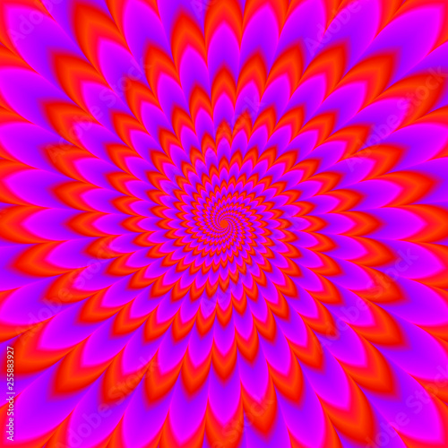 Fotografía Red flower blossom. Optical expansion illusion.