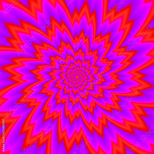 Cuadros en Lienzo Red flower blossom. Optical expansion illusion.