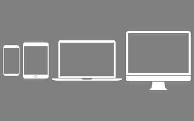 Poster - Electronic devices icon set. Vector illustration, flat design.