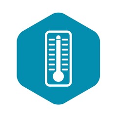 Thermometer indicates extremely high temperature icon in simple style isolated vector illustration