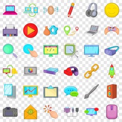 Poster - Laptop icons set. Cartoon style of 36 laptop vector icons for web for any design