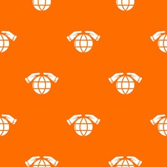 Poster - Safe planet pattern vector orange for any web design best