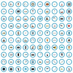 Poster - 100 hi-tech icons set in cartoon style for any design vector illustration
