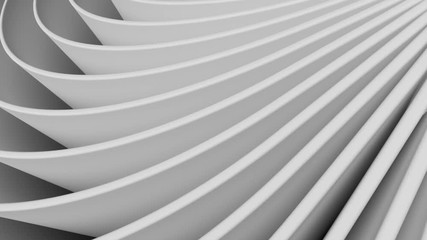 Poster - 3d render abstract background with bended into spiral geometry. Simple geometry composition. Loopable animation.