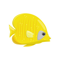 Wall Mural - yellow fish on white background. water life.