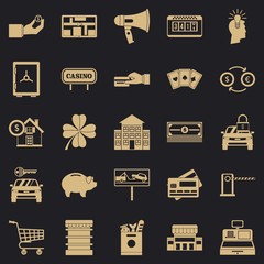 Poster - Hard money icons set. Simple set of 25 hard money vector icons for web for any design