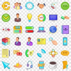 Poster - Internet connection icons set. Cartoon style of 36 internet connection vector icons for web for any design