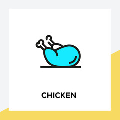 Poster - CHICKEN LINE ICON SET