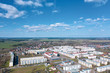 Luftbildaufnahme , Teilansicht einer Kleinstadt in Brandenburg