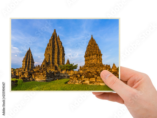 Fotomural Hand and Prambanan temple in Indonesia (my photo)