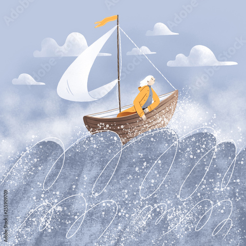 Ship in stormy weather