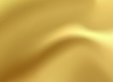 Gold Satin And Silk Cloth Fabric Crease Background And Texture.