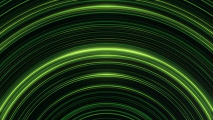 Poster - Glowing, arcuate, green lines lines shimmering endlessly. Seamless, loopable animation of abstract rainbow light stripes.