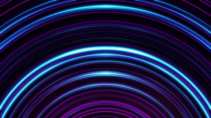 Poster - Glowing, arcuate, purple lines lines shimmering endlessly. Seamless, loopable animation of abstract rainbow light stripes.