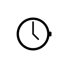 Wall Mural - outline line clock on white background. clock icon in trendy flat style. line design