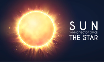 Wall Mural - Sun in Universe. Shining Star Cosmos Design. Supernova. Science Background.