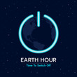 © ananaline - Earth hour time to switch off banner with earth in shutdown sign on space background vector design