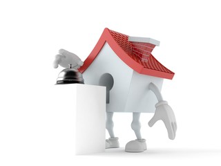 Canvas Print - House character with hotel bell