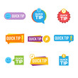 © lustra_frisk - Quick tips logo, icon or symbol set with different colors graphic elements suitable for web or documents