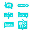 © lustra_frisk - Blue quick tips logo, icon or symbol set with graphic elements suitable for web or documents