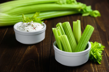 Sticker - Celery sticks with sauce