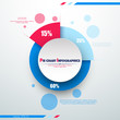 Business colorful pie chart template with big circle in the center. Background for your documents, web sites, reports, presentations and infographics